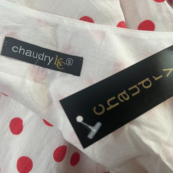 NEW Chaudry‎ Anthropologie Dress Lined Polka Dot Tie Back Cap Sleeve Small - Picture 6 of 6